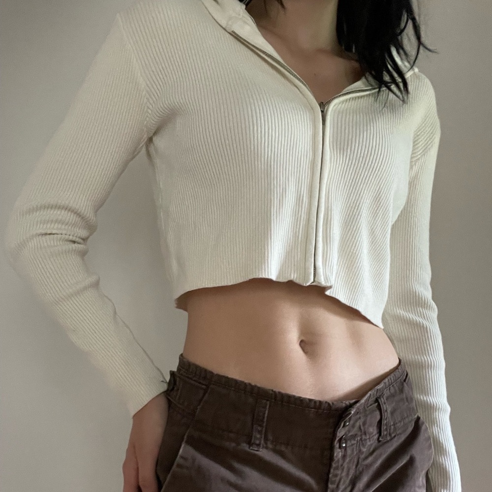 Brandy Melville Cropped Zip Up